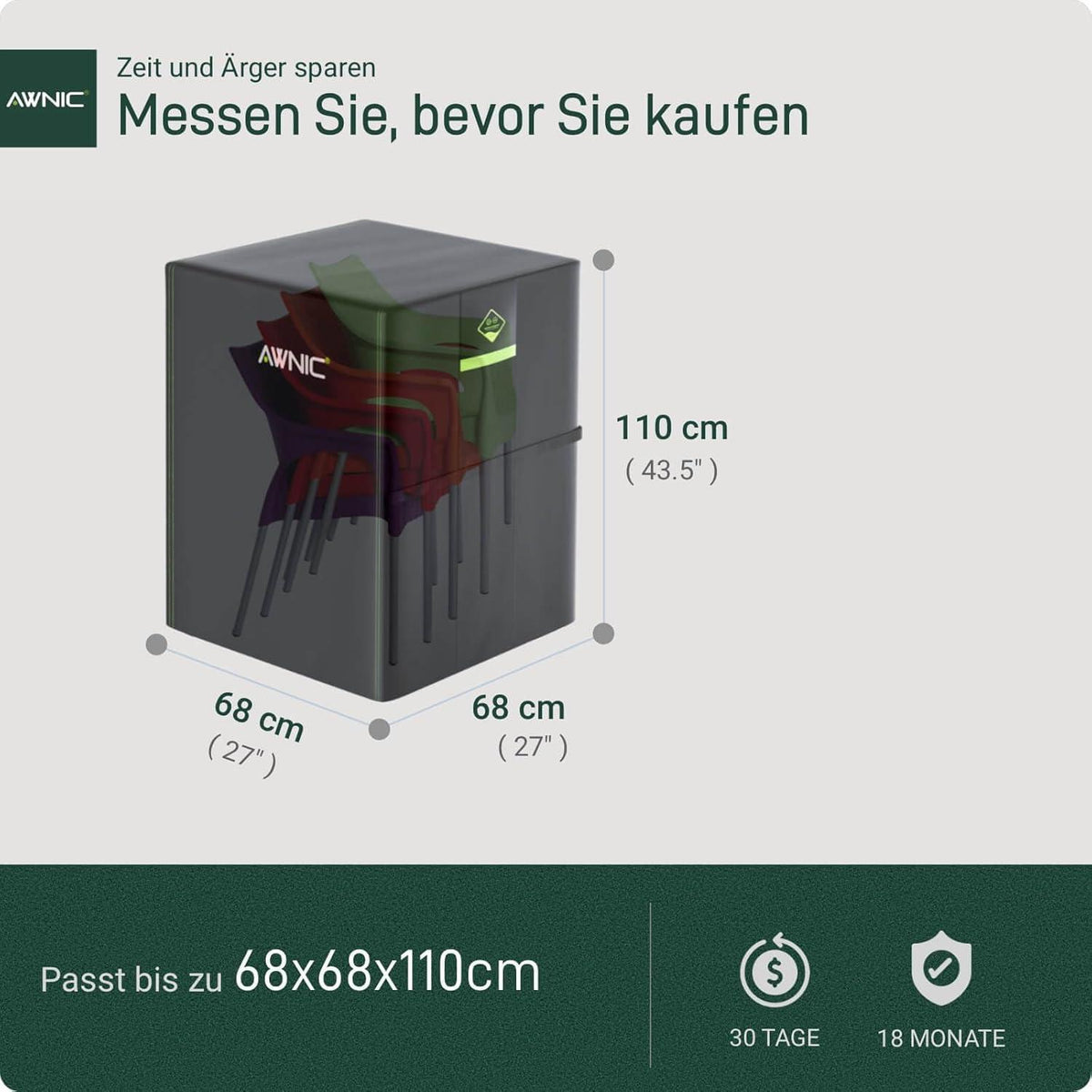 Gartenstuhl Schutzhülle Wasserdicht 110x68x68cm
