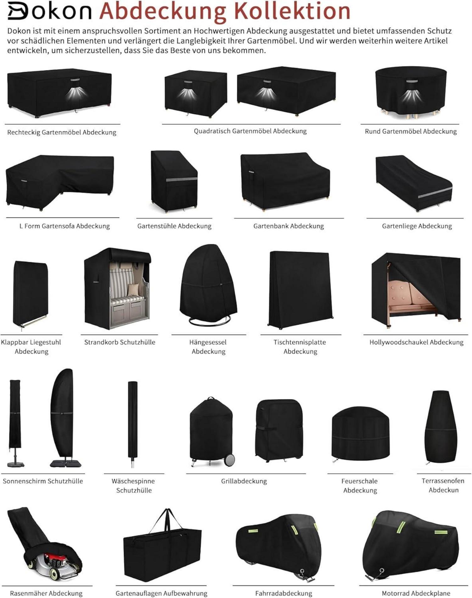Abdeckung Gartenmöbel 125x125x74cm Oxford Quadratisch Winterfest