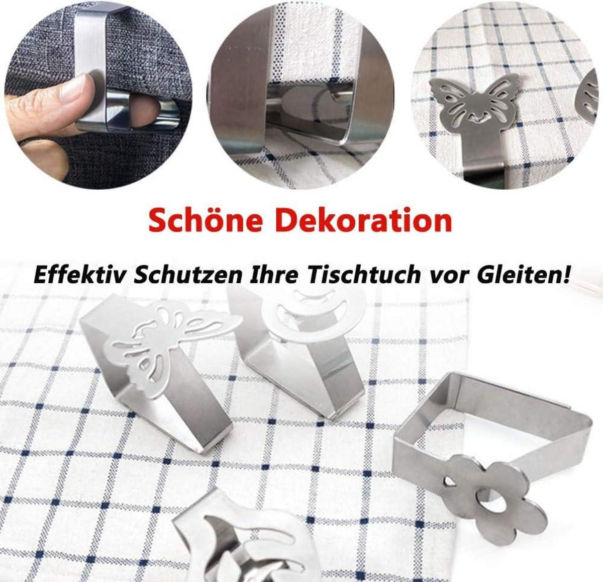 Schmetterling-Motive Tischtuchklammern - 8