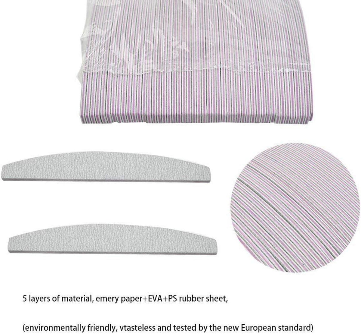 Nagelfeilen Set 100/180 - 50pcs Doppelseitige Feilen Nagelpflege