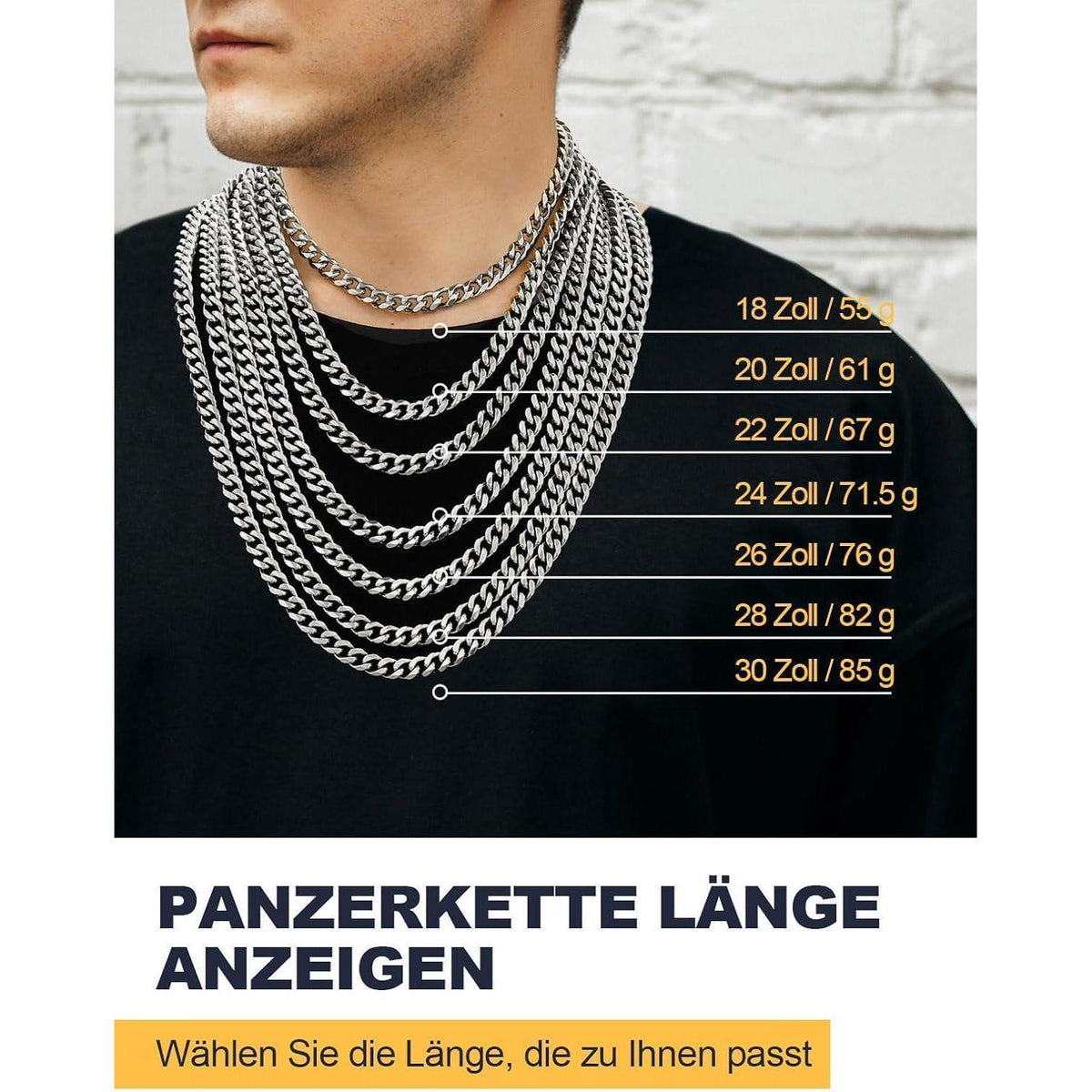 Panzerkette Edelstahl 18k Vergoldet | 9mm Breit 46cm