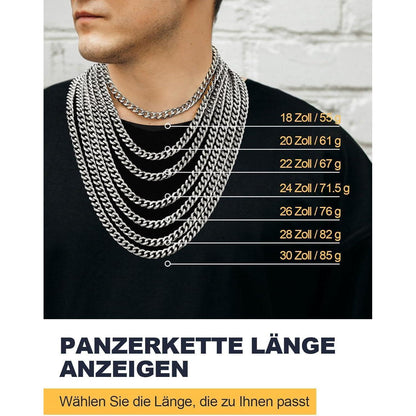 Panzerkette Edelstahl 18k Vergoldet | 9mm Breit 46cm