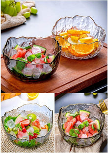 3er-Set Stapelbare Salatschüsseln Glas Transparent