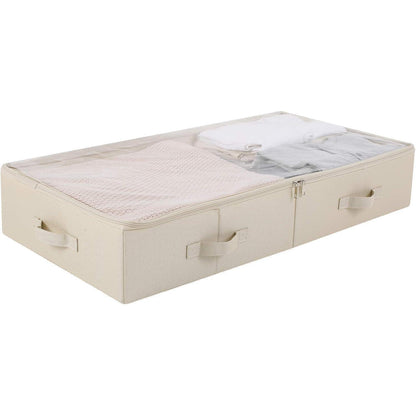 Unterbett-Aufbewahrungsbox mit Deckel, beige, 85cm
