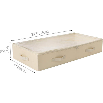 Unterbett-Aufbewahrungsbox mit Deckel, beige, 85cm