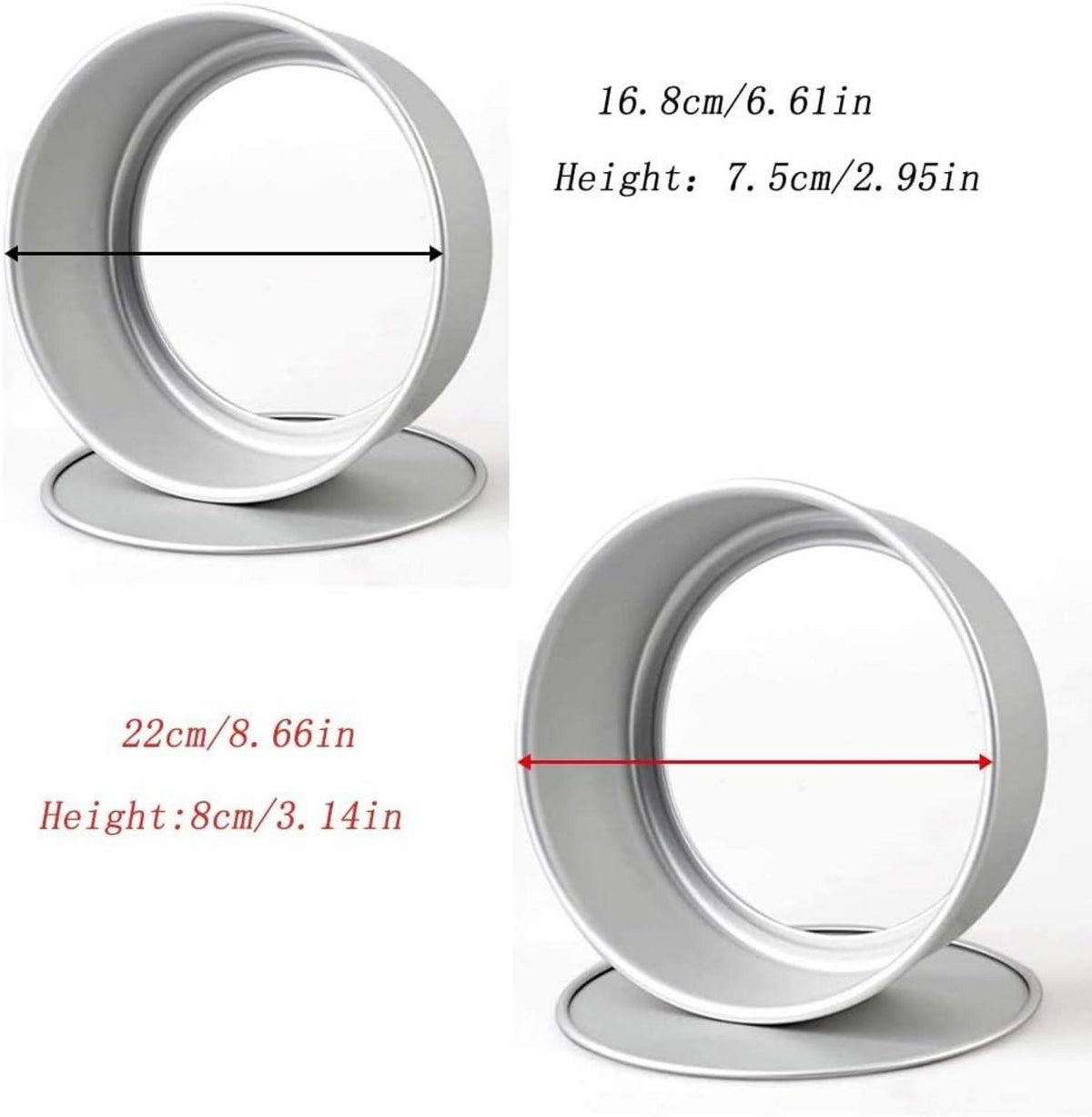 Mirrwin Runde Kuchenformen Set Aluminium Antihaft 6 Zoll 8