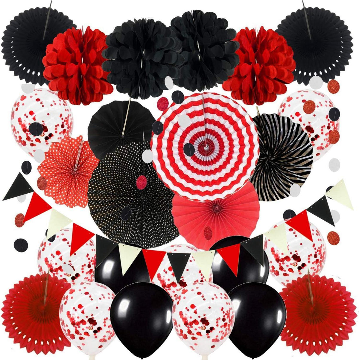 Party Dekoration Set Papier Pompoms Aufhängen Fächer Girlande