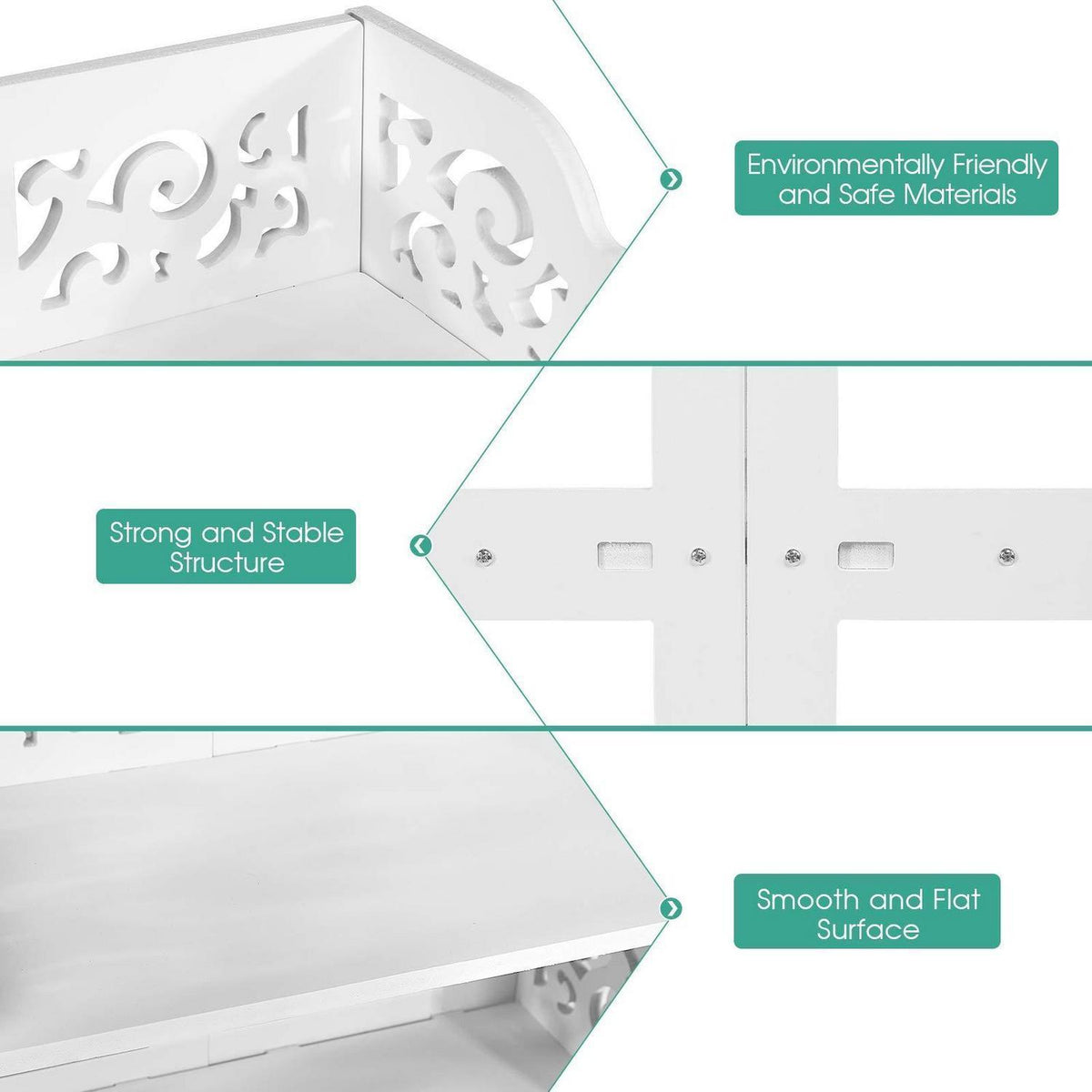 4-geschossiges Schuhregal PVC – Weiß für Schuhe & Co.