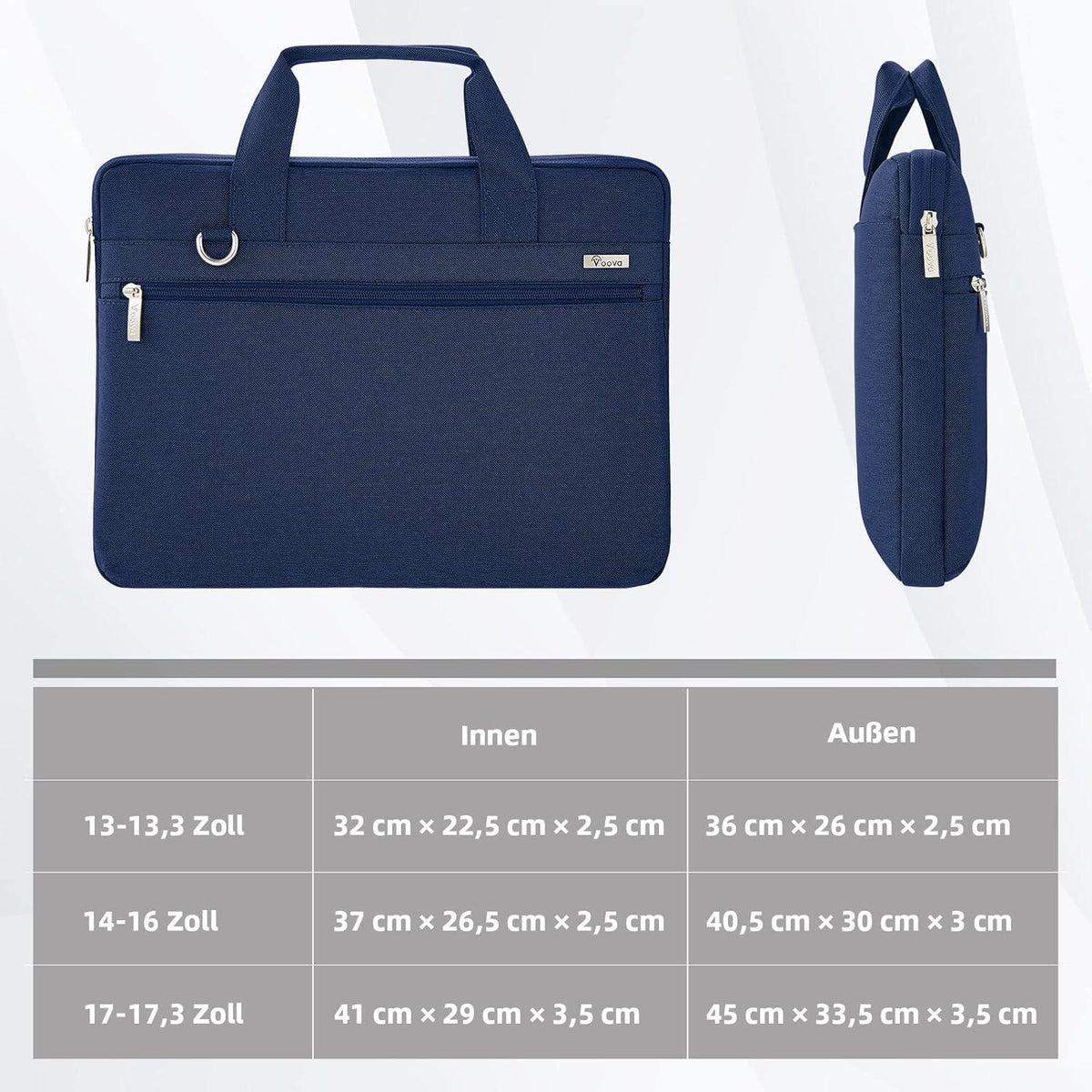 Voova Laptoptasche 360°Schutz Wasserdicht Stoßfest Umhängetasche Apple