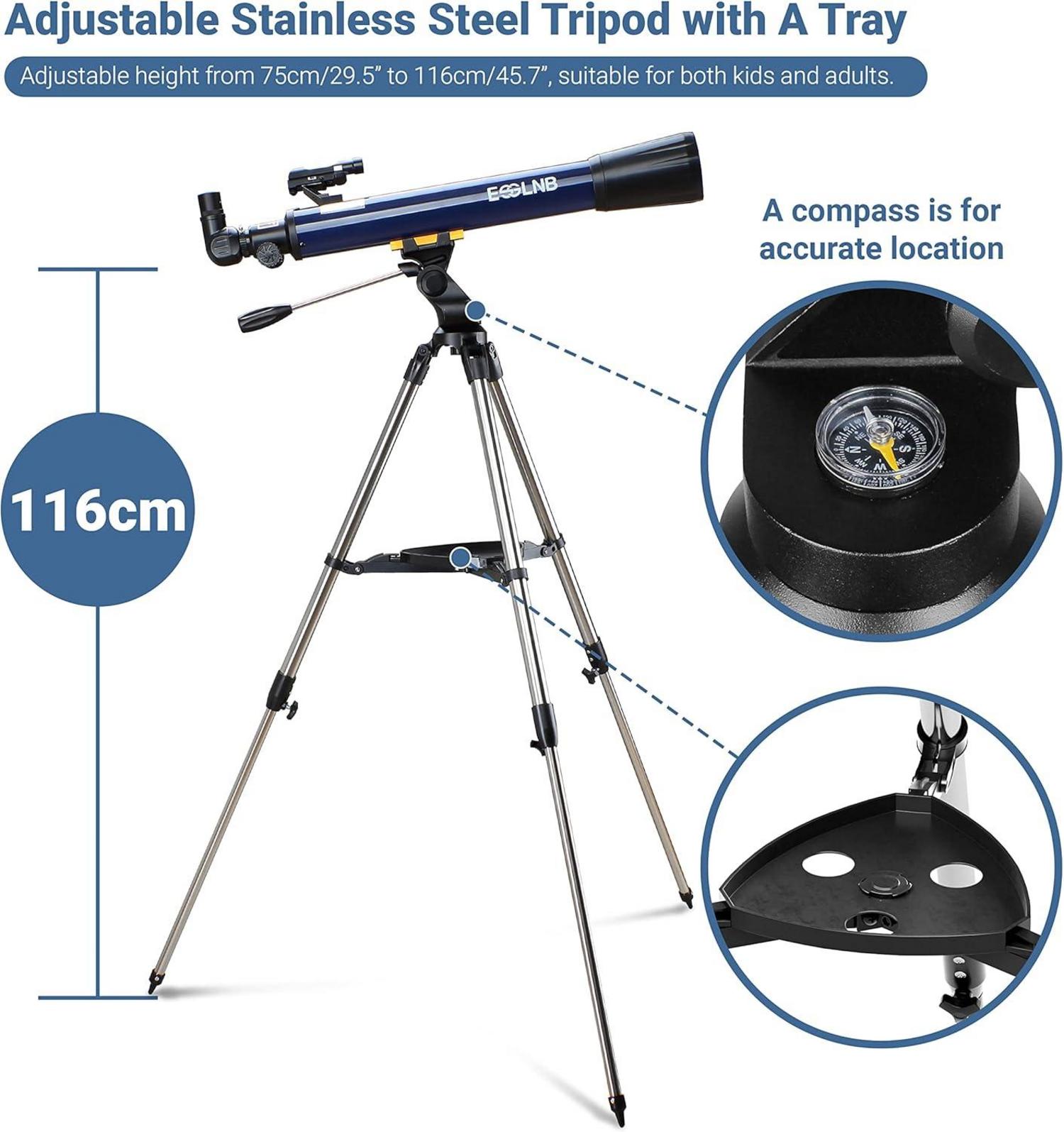 Professionelles Astronomie Teleskop mit 70/700 Refraktor und Smartphone Adapter