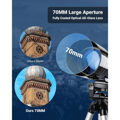 Teleskop Astronomie 70mm Vollständig Beschichtete Linse 3X