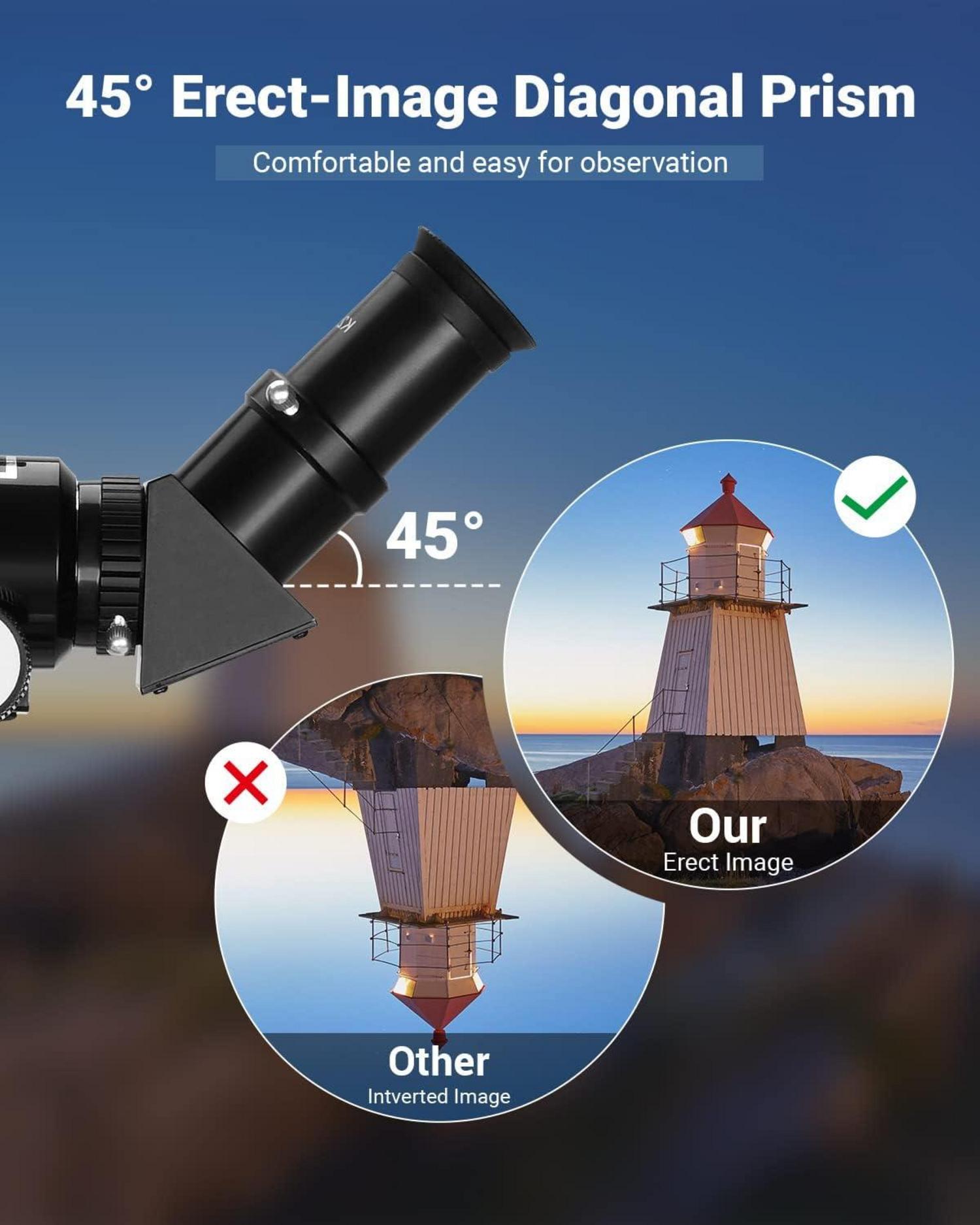 Teleskop Astronomie mit Verstellbarem Stativ und Telefon-Adapter 70mm Vollständig Beschichtete Linse