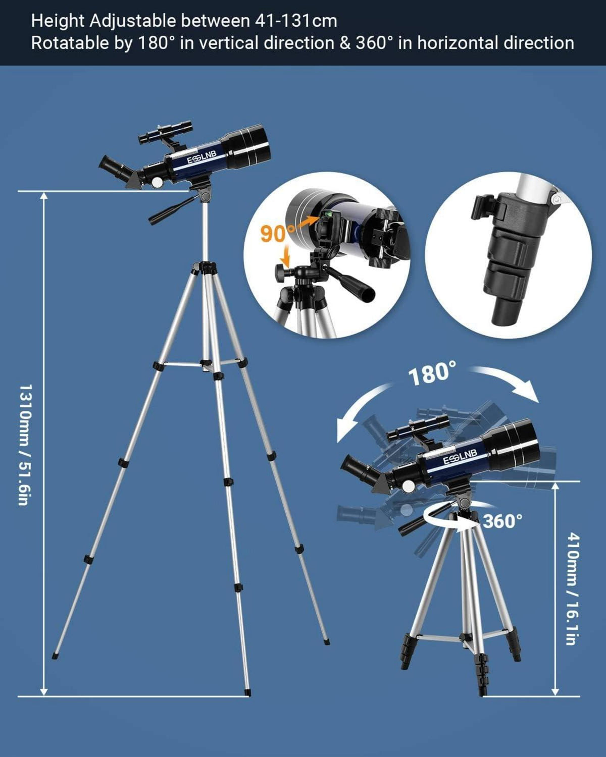Teleskop Astronomie 36070 mit Stativ und 70mm Linse