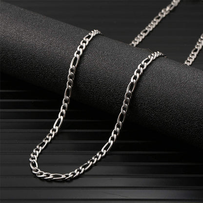Herren Silber Edelstahl Panzerkette 5mm breit verschiedene Längen