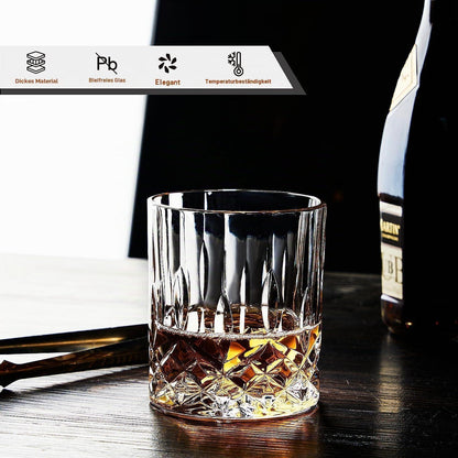 Whisky Gläser 4er Set | 320ml Kristallglas | Geschenk für Männer
