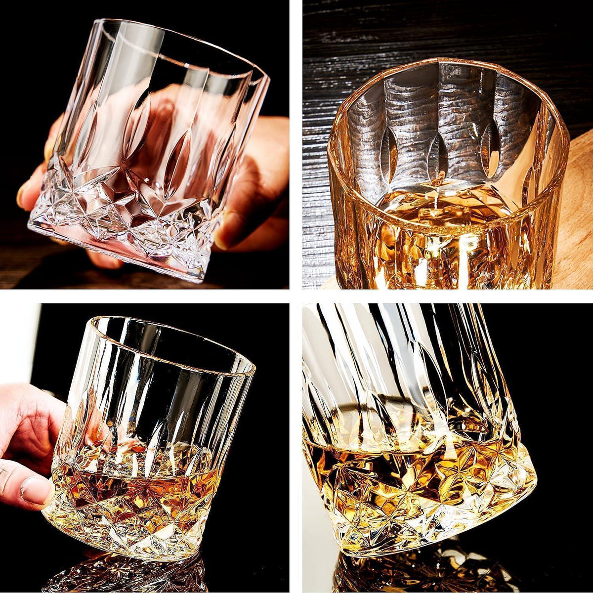 Whisky Gläser 4er Set | 320ml Kristallglas | Geschenk für Männer