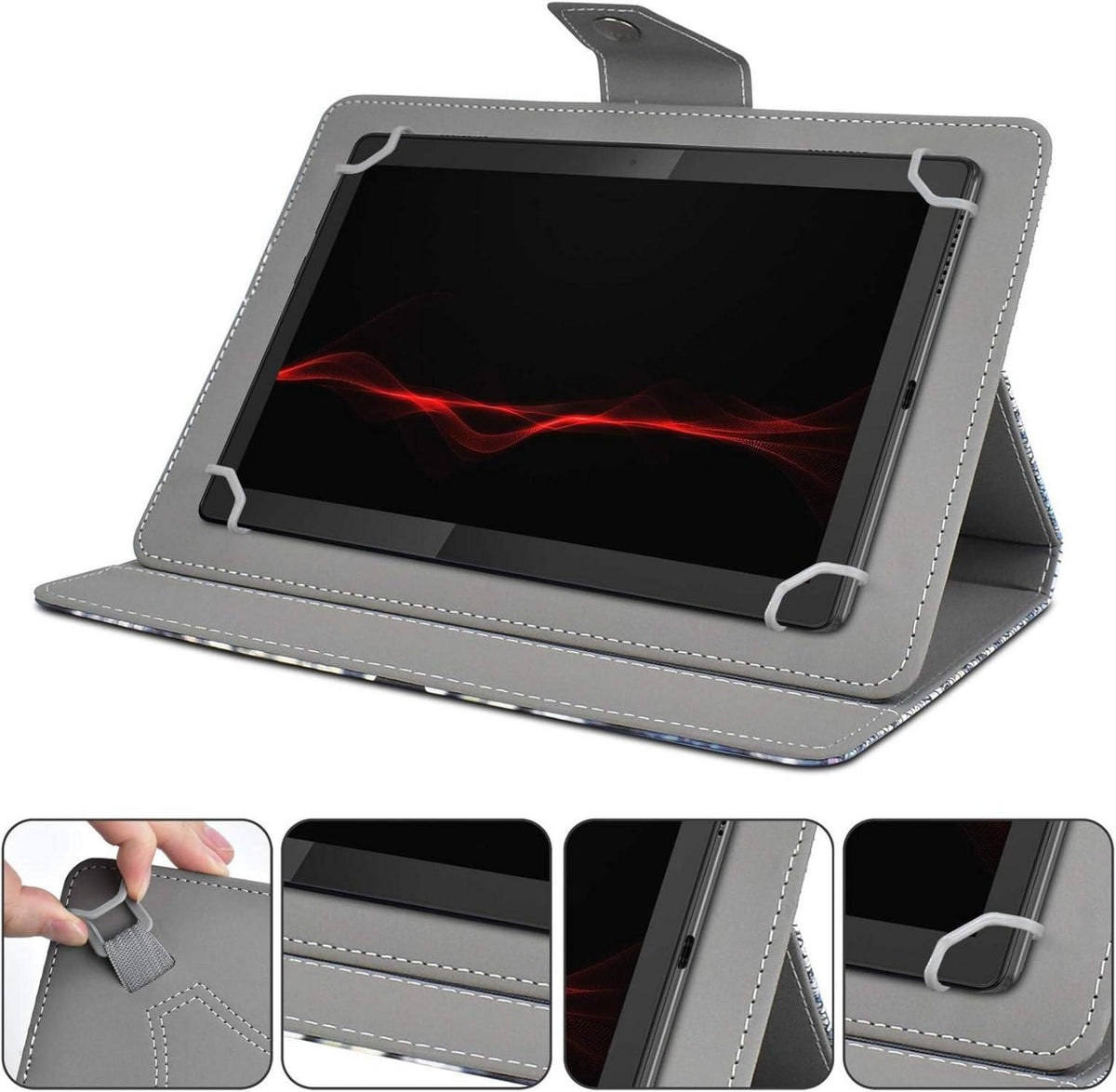 Tablet Hülle 10 Zoll Blau PU-Leder Magnetisch Universal Schutzhülle