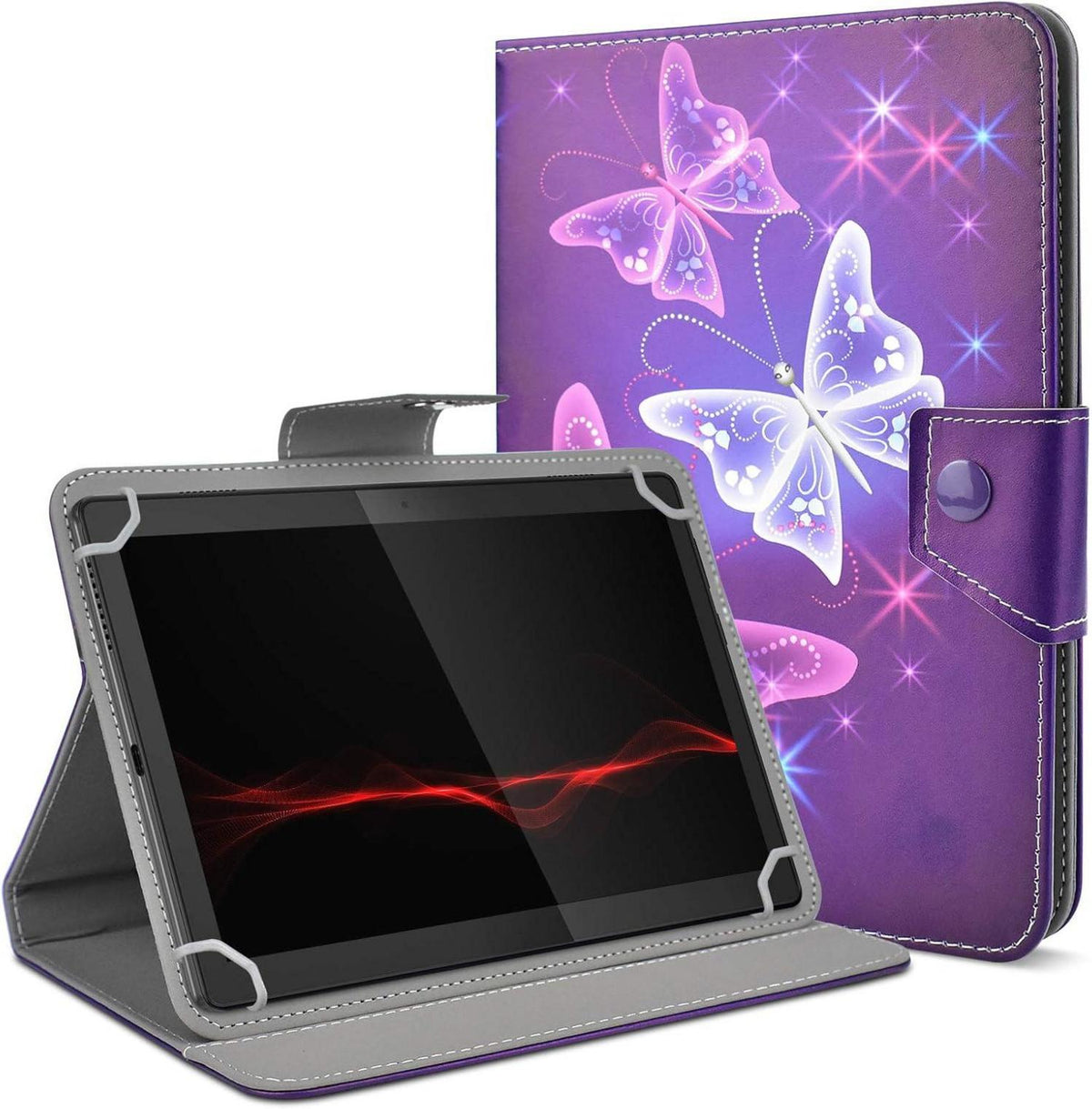 Lila Tablet Hülle 10 Zoll Universal magnetisches Design PU-Leder