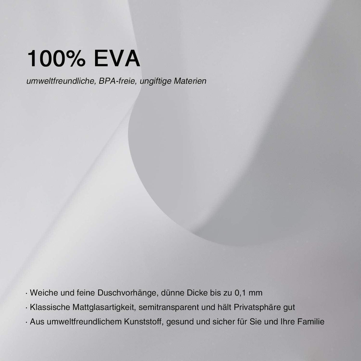 Duschvorhang mattglasartig mit Magneten 120x180cm