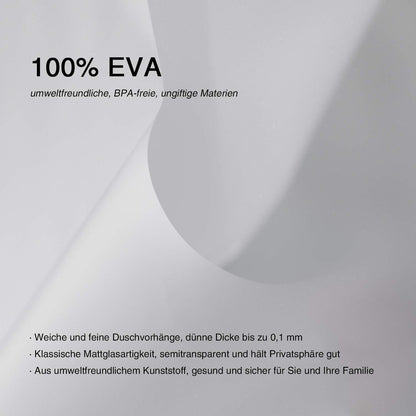 Duschvorhang mattglasartig mit Magneten 120x180cm