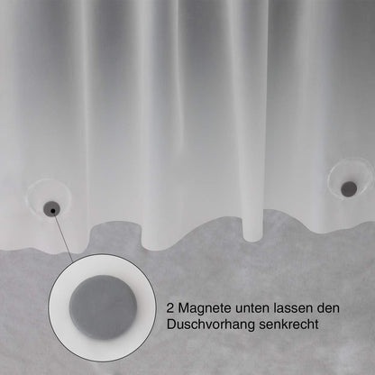 Duschvorhang mattglasartig mit Magneten 120x180cm