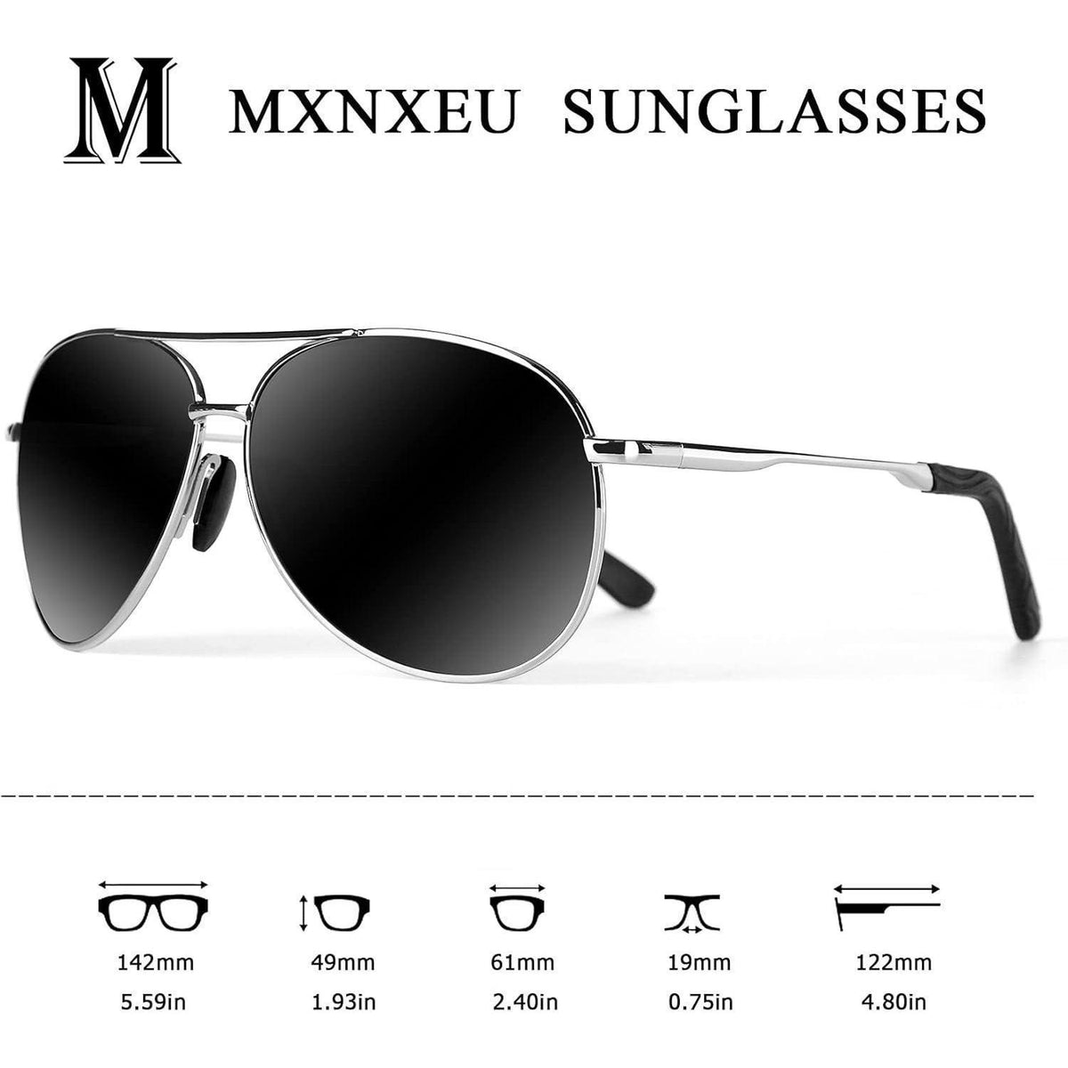 Sonnenbrille Herren polarisiert UV400 Vintage Schwarz