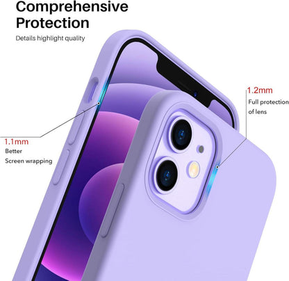 ORNARTO iPhone 12 Pro Hülle 6,1 Zoll Silikon Case Flüssig Lila Schutz