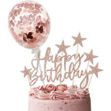 iZoeL Rose Gold Geburtstagstorte Deko Sterne Topper Konfetti