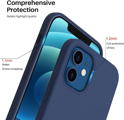 ORNARTO Silikon Case für iPhone 12 Mini 5,4 Zoll - Ultra Dünn Flüssig Handyhülle Dunkelmarine