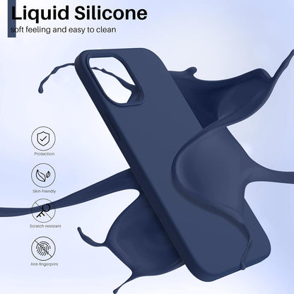 Silikon Case für iPhone 12 Pro Max 6,7 Flüssig Handyhülle Schwarz