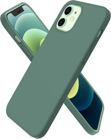 ORNARTO iPhone 12 Pro 6,1 Silikon Case Flüssig Piniengrün