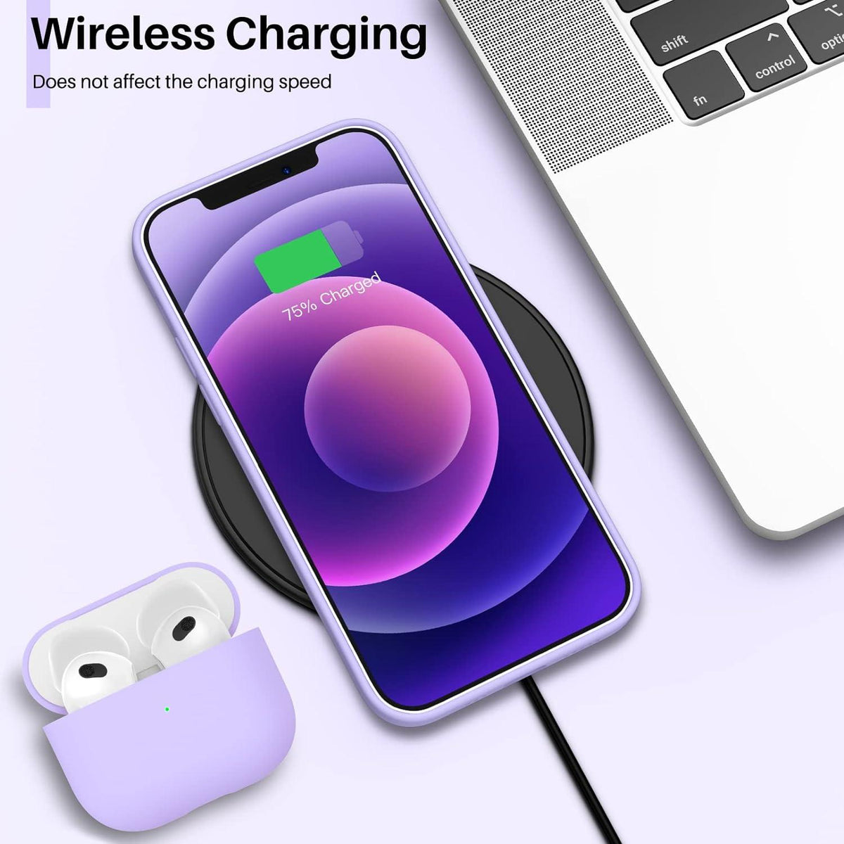 Flüssige Silikon Hülle für iPhone 12 Mini 5,4 Zoll Voller Schutz Lila