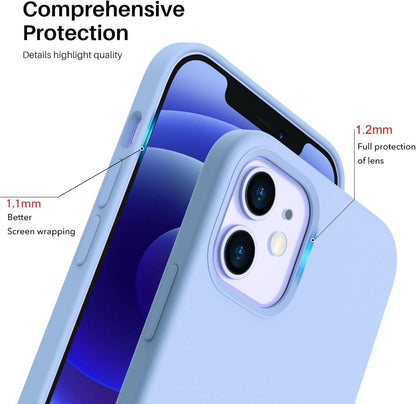 iPhone 12 Mini Silikon Case Ultra Dünn Schutz Hülle Flüssig Silikon Blau