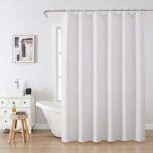 Waffel Duschvorhang Set 182x182 cm Weiß inkl. Metallhaken