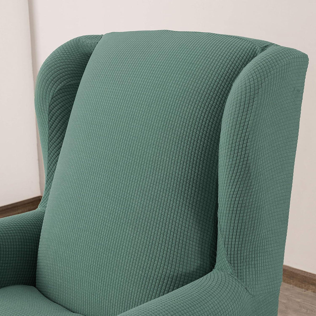 Ohrensesselüberzug 2-teilig Jacquard Hellgrün