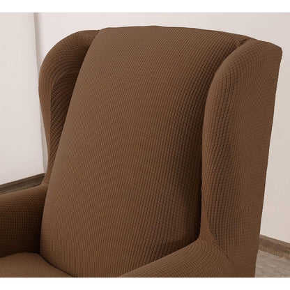 Ohrensesselüberzug 2-teilig Jacquard – Kaffee
