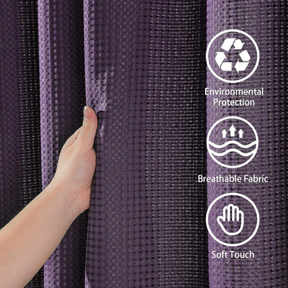 Waffel Duschvorhang lila Stoff Textil Wasserdicht 182x182cm & Metallringe