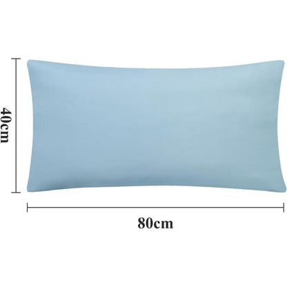 Kissenbezug 40x80 2er Set Hellblau Mikrofaser mit Reißverschluss