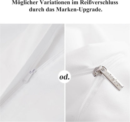 Kissenbezug 80x80 2er Set Weiß Mikrofaser Reißverschluss 80cm Pillow Cover