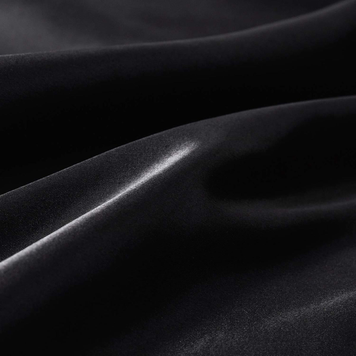 Satin Bettwäsche Set Schwarz 200x200cm + 2x 80x80cm