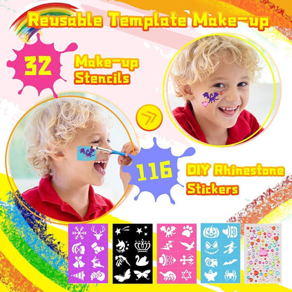 Kinder Schminke Set Fasching 16 Farben + Extras