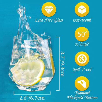 Whisky Glasses 6er-Set Gekipptes Scotchglas 300 Ml Moderner Look