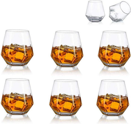 Diamond Whisky Glasses Set Scotchglas 300 Ml Modern Look Männer Frauen