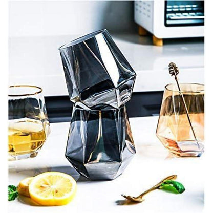 Whiskygläser 4er-Set Rauchgrau Gekippt Geometrisch 300ml