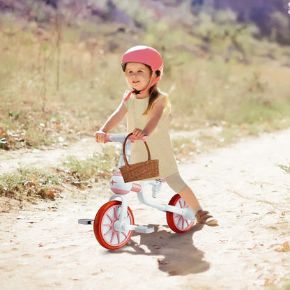 KORIMEFA Laufrad Kinderdreirad 4 in 1 Lauffahrrad rosa 1-4