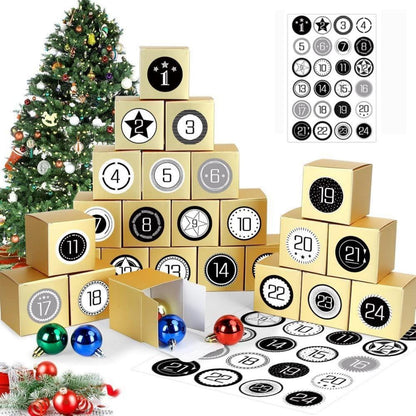 Adventskalender zum Befüllen, Weihnachten DIY Bastelset, 24
