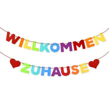 Buntes Willkommen Zuhause Filz Banner Deko 6m Band