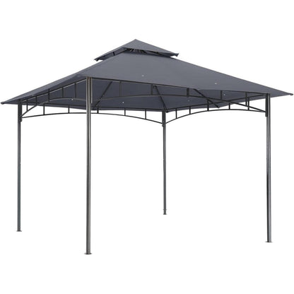2,5x2,5m Gartenpavillon mit Doppeldach, Dunkelgrau