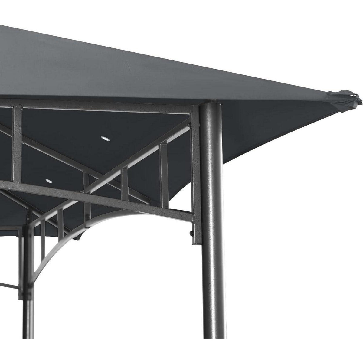 2,5x2,5m Gartenpavillon mit Doppeldach, Dunkelgrau