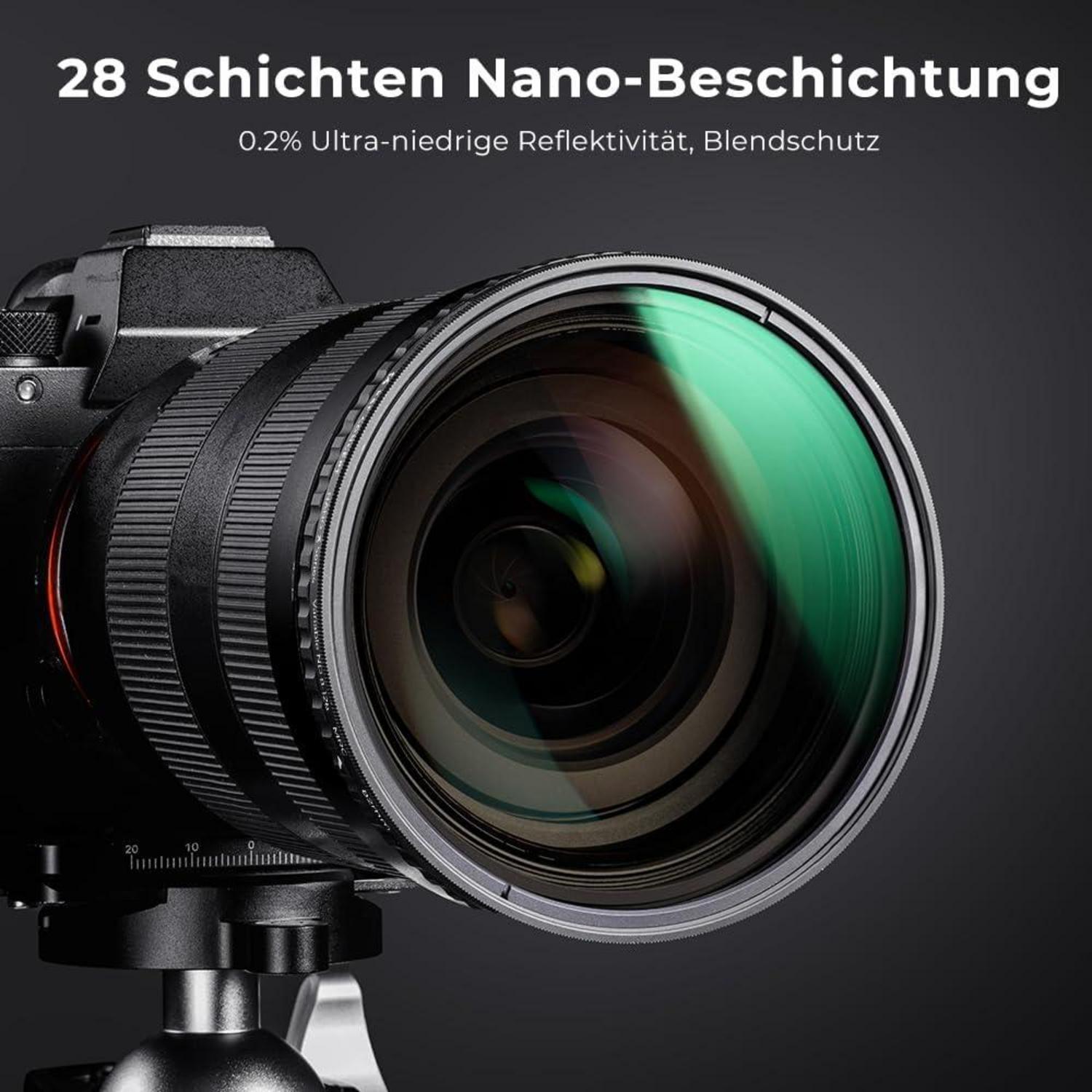 55mm Variabler ND Filter ND8-128 Slim Neutral Graufilter